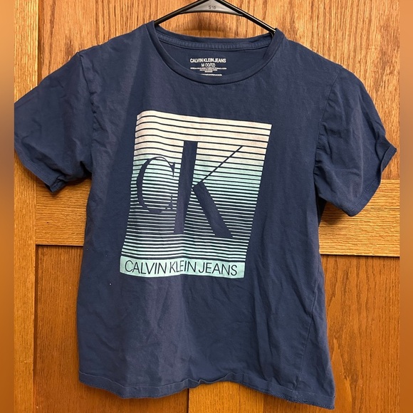 Calvin Klein Jeans Kids Blue Graphic Tee - Picture 1 of 3